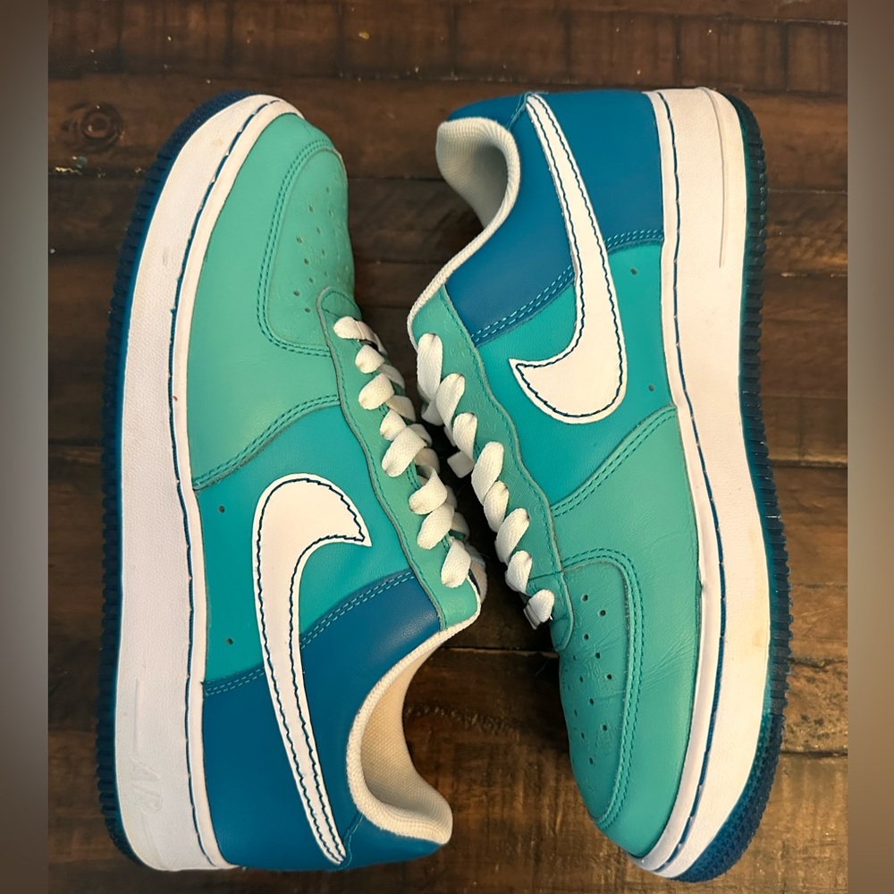Vintage Teal Nike Dunk AF-1 CloverDale Park Throwbacks! HOT! 🔥 $35 Bucks!😮 US-10